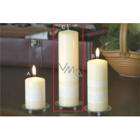 Lima Krajka svíčka creme válec 60 x 220 mm 1 kus