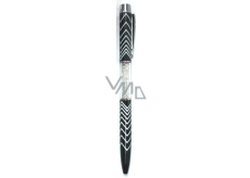 Albi Długopis z kryształami Wzór geometryczny czarno-biały 14 cm