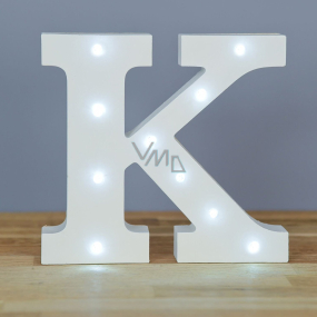 Nekupto Dřevěné LED písmeno K dekorace 16 cm