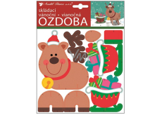 Ozdoba papierowa składana wigilijna renifer 23 x 19 cm