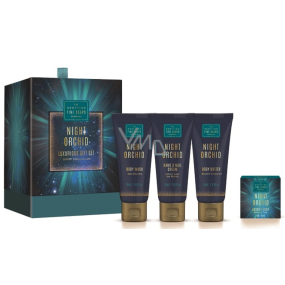 Scottish Fine Soaps Noční Orchidej tělové máslo 75 ml + krém na ruce a nehty 75 ml + mycí gel 75 ml + jemné mýdlo 40 g, luxusní kosmetická sada