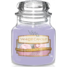 Yankee Candle Sweet Morning Rose - Sladká ranní růže vonná svíčka Classic malá sklo 104 g