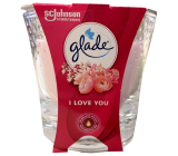 Glade I Love You świeca zapachowa w szkle, czas palenia do 32 godzin 129 g