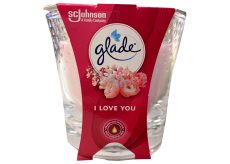 Glade I Love You świeca zapachowa w szkle, czas palenia do 32 godzin 129 g