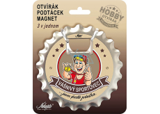 Nekupto Hobby 3v1 otwieracz, podkładka, magnes Zapalony sportowiec 10 cm