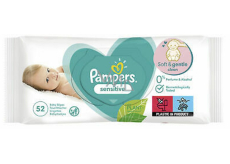 Pampers Sensitive wilgotne chusteczki dla dzieci 52 sztuk