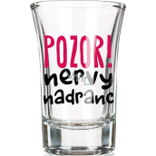Nekupto Smích skleněný dárkový panák Pozor nervy na dranc 0,04 l