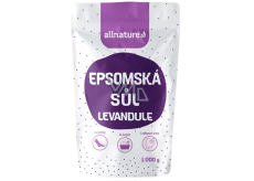 Allnature Epsomská sůl Hořčík, Síran a Levandule do koupele uvolňuje svaly, odbourává stres, detoxikuje organismus 1000 g