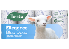 Ten Ellegance Blue Decor delikatny papier toaletowy 156 arkuszy 3 warstwy 8 sztuk