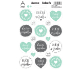 Arch Domácí etikety Home Labels samolepky Ruční výroba 12 x 18 cm