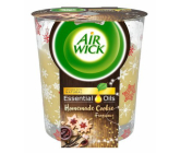 Air Wick Essential Oils Warm Vanilla - Vůně vanilkového cukroví vonná svíčka ve skle 105 g