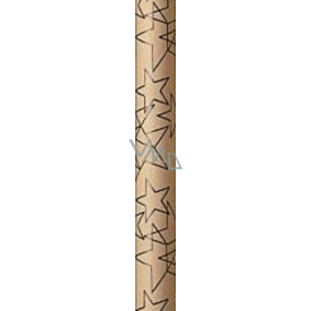 Zoewie Dárkový balicí papír 70 x 150 cm Vánoční Scandi Style přírodní s černými hvězdami