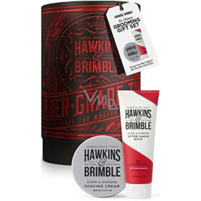 Hawkins & Brimble krem do golenia 100 ml + balsam po goleniu 125 ml + puszka, zestaw kosmetyczny dla mężczyzn