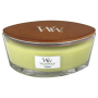 WoodWick Willow - Vrbové květy vonná svíčka s dřevěným širokým knotem a víčkem sklo loď 453 g