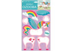 Ozdoba papierowa składana jednorożec 21 x 36,5 cm