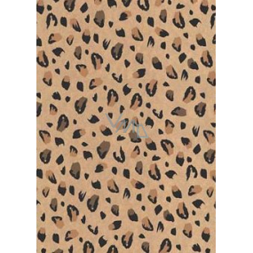 Ditipo Dárkový balicí papír 70 x 200 cm KRAFT Černo-hnědé skvrny gepard