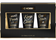 Grace Cole GC Homme żel oczyszczający do twarzy 100 ml + szampon 100 ml + żel myjący 100 ml, zestaw kosmetyczny dla mężczyzn