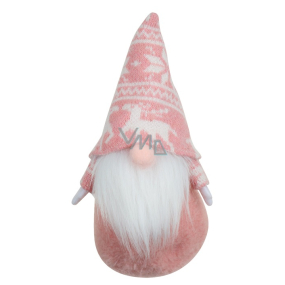 Skřítek růžový s norským vzorem 21 cm 1 kus na postavení
