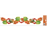 Folia okienna bez kleju paski liście czerwone, zielone 64 x 15 cm