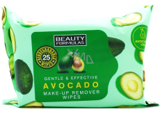 Beauty Formulas Avocado chusteczki do demakijażu z olejem awokadowym 25 sztuk