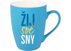 Albi Sametowy kubek Żyj swoje sny tyrkysowy 300 ml