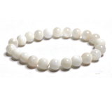 Měsíční kámen bílý náramek elastický přírodní kámen, kulička 8 mm / 16 - 17 cm, kámen osudu