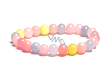 Morganit elastyczny bransoletka naturalny kamień, kulka 8 mm / 16 - 17 cm, kamień boskiej miłości