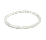 Miesiącowy kamień biały naszyjnik elastyczny naturalny kamień, kuleczka 4 mm / 16 - 17 cm, kamień losu