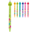 Długopis gumowy Colorino Jelly Heads zielony, niebieski wkład 0,5 mm