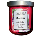 Heart & Home Świeca zapachowa z grejpfrutem i czarnym bzem z napisem Mama 110 g