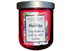Heart & Home Świeca zapachowa z grejpfrutem i czarnym bzem z napisem Mama 110 g