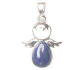 Lapis Lazuli Anioł strážný wisiorek naturalny kamień 3,5 x 2,5 mm, kamień harmonii