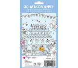 Ditipo Malowanki 3D pokoloruj i złóż Przyjęcie z balonami 4 arkusze 250 x 140 mm