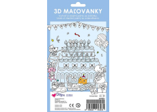 Ditipo Malowanki 3D pokoloruj i złóż Przyjęcie z balonami 4 arkusze 250 x 140 mm