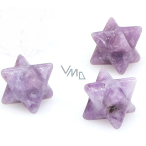 Lepidolit merkaba hmatka z kamienia naturalnego 13 mm, amulet sportowców