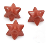 Jaspis czerwony merkaba hmatka z naturalnego kamienia 13 mm, kamień pełnej pieczy