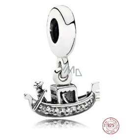 Zawieszka ze srebra próby 925 Wenecja Gondola, charms do bransoletki podróżniczej
