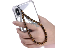 Tygry oko bransoletka do telefonu przeciwko utracie, naturalny kamień koralik 6 mm / 26,5 cm, kamień słońca i ziemi, przynosi szczęście i bogactwo