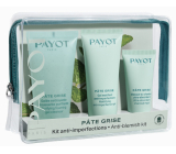 Payot Pate Grise Nettoayante żel do mycia 50 ml + Gel Matifiant Anti-imperfections żel matujący na dzień 30 ml + Charbon Masque maska ​​matująca z węglem 15 ml, zestaw kosmetyczny do skóry mieszanej i tłustej