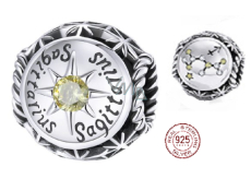 Charm Srebrny 925 Znak zodiaku, cyrkonia Szczęścia, koralik na bransoletkę