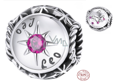 Zawieszka ze srebra próby 925 Znak zodiaku, cyrkonia sześcienna Lew, koralik do bransoletki