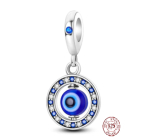 Charm Srebrny 925 Niebieskie Oko Ochrony, zawieszka na bransoletkę symbol