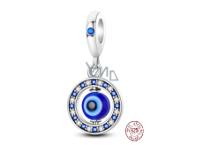 Charm Srebrny 925 Niebieskie Oko Ochrony, zawieszka na bransoletkę symbol