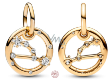 Charm Srebrny 925 Pozłacany znak zodiaku Byk, wisiorek na bransoletkę