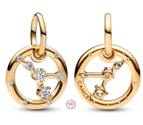 Charm Srebrny 925 Złocony znak zodiaku Rak, zawieszka na bransoletkę