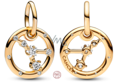 Charm Srebrny 925 Złocony znak zodiaku Rak, zawieszka na bransoletkę
