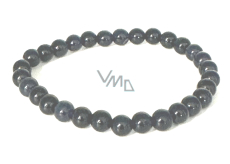 Safír náramek elastický přírodní kámen, kulička 6 mm / 16 - 17 cm, kámen moudrosti, pravdy a intuice