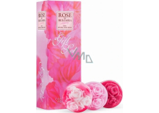 Rose of Bulgaria mydło toaletowe w kształcie róży 3 x 30 g, zestaw kosmetyczny dla kobiet