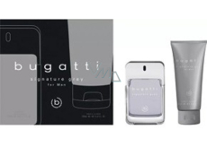 Bugatti Signature Grey woda toaletowa 100 ml + żel pod prysznic 200 ml, zestaw prezentowy dla mężczyzn