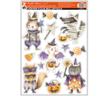 Folia okienna halloween czarodziejka i wampir z brokatem 29 x 41 cm